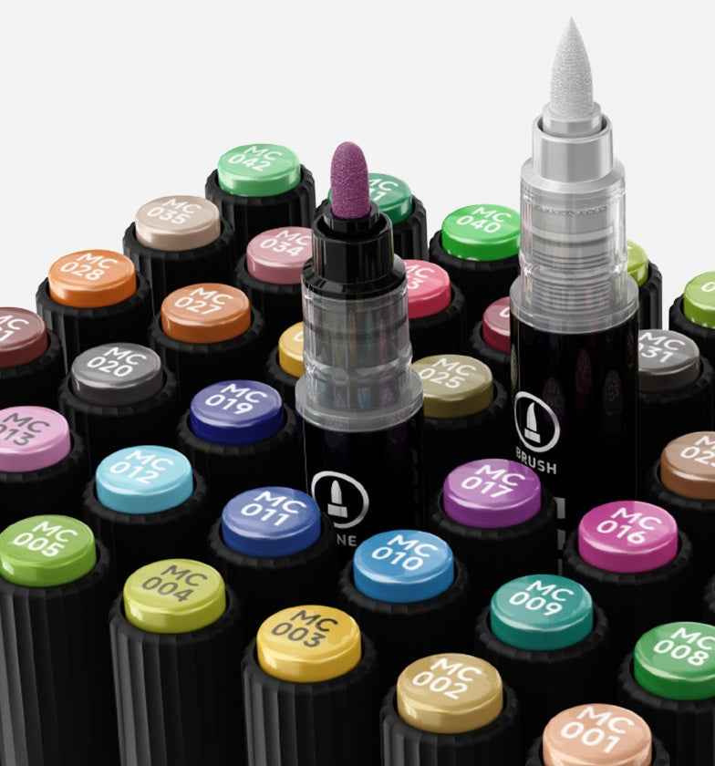 LANGUO 12/24/48 Metallic Colors Acrylic Paint Markers Fine Brush Tip