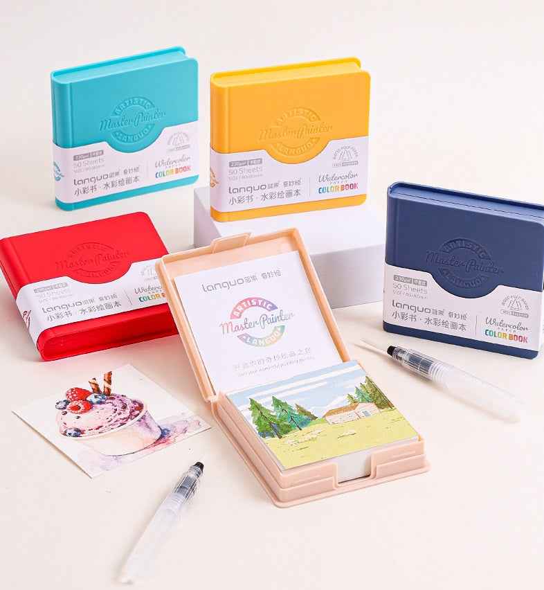LANGUO MINI Art Watercolor Paper Sketchbook Tearable 5 Pack