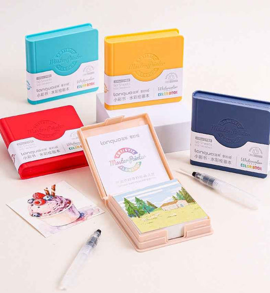 LANGUO MINI Art Watercolor Paper Sketchbook Tearable 5 Pack