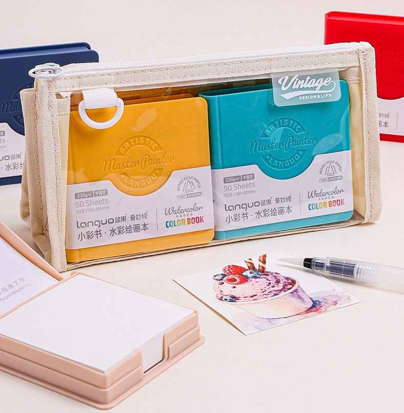 LANGUO MINI Art Watercolor Paper Sketchbook Tearable 5 Pack