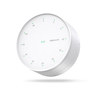 Round Rotating Kitchen Timer | LED Display | Built-in Stand & Strong Magnet | Fridge Mount White
