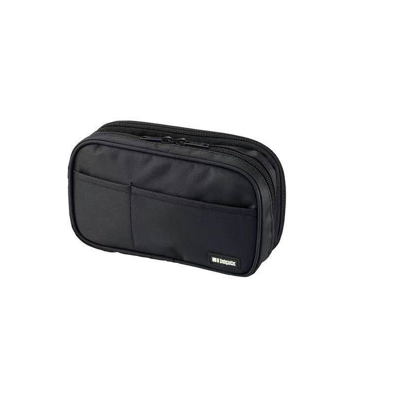 LIHIT LAB A-7555 Zipper Pencil Case Double Black