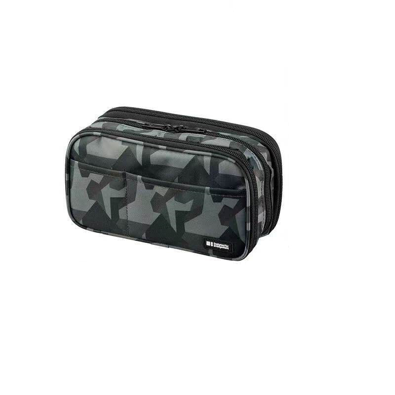 LIHIT LAB A-7556 Zipper Pencil Case Triple Green Camo