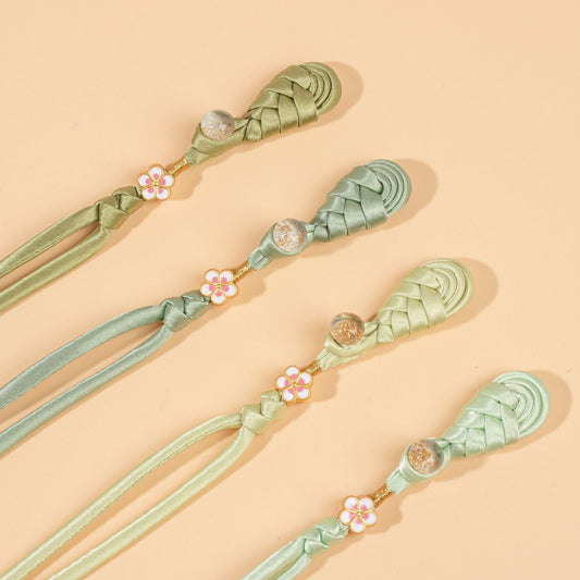 8cm/27cm Cheongsam Frog Buttons Handmade Braided Satin Cloth 6pcs