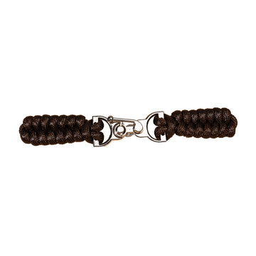 13.5cm black waxed rope sew-on toggle button with metal buckle