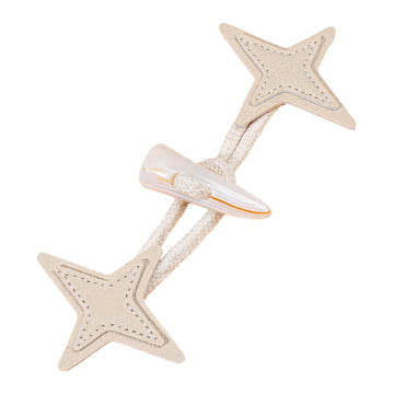 Starburst-Leder-Toggles zum Annähen, beiger Stern mit Harzhornknopf