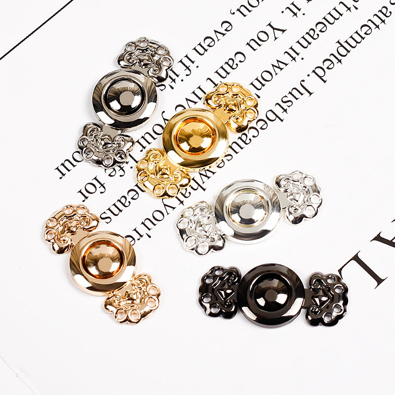 2.8cm cloud ruyi metal pair buttons, gold, silver and gun black (assorted)
