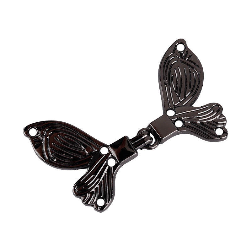 4.8cm gun-black butterfly hook decoration button, zinc alloy