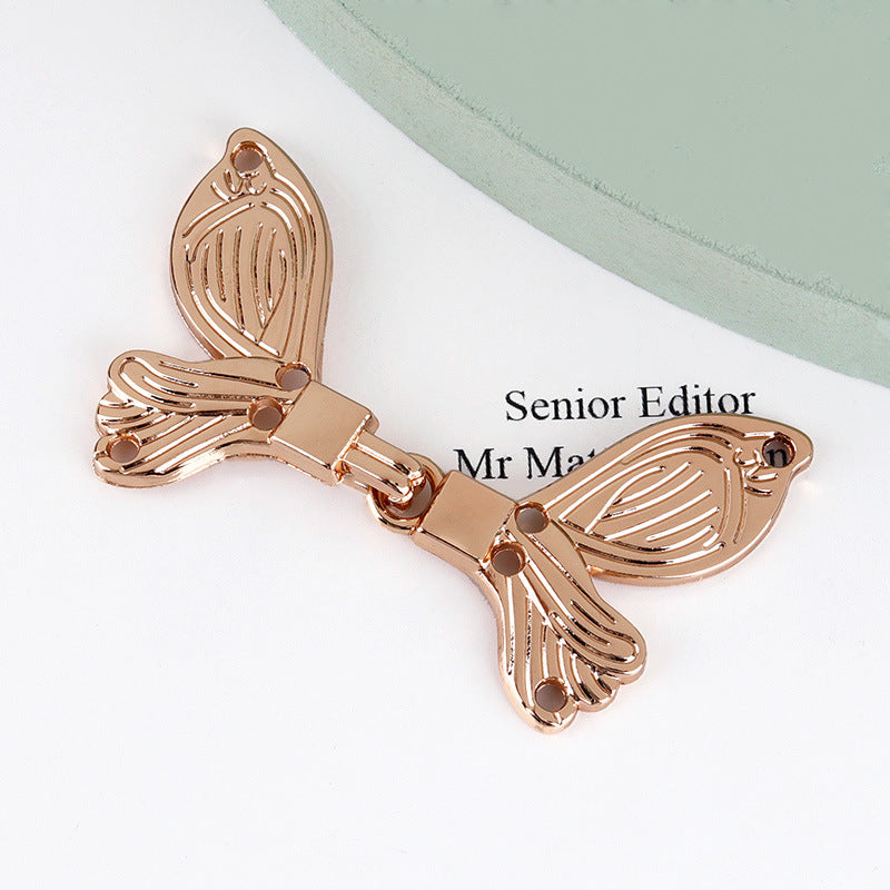 4.8cm light-gold butterfly hook decoration button, zinc alloy