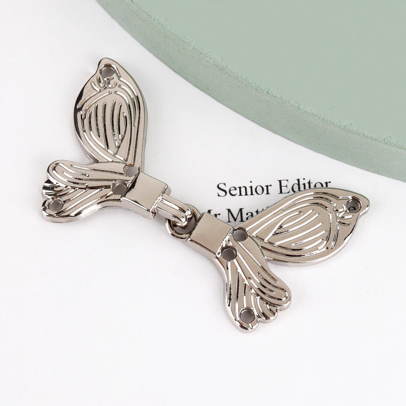 4.8cm light-silver butterfly hook decoration button, zinc alloy