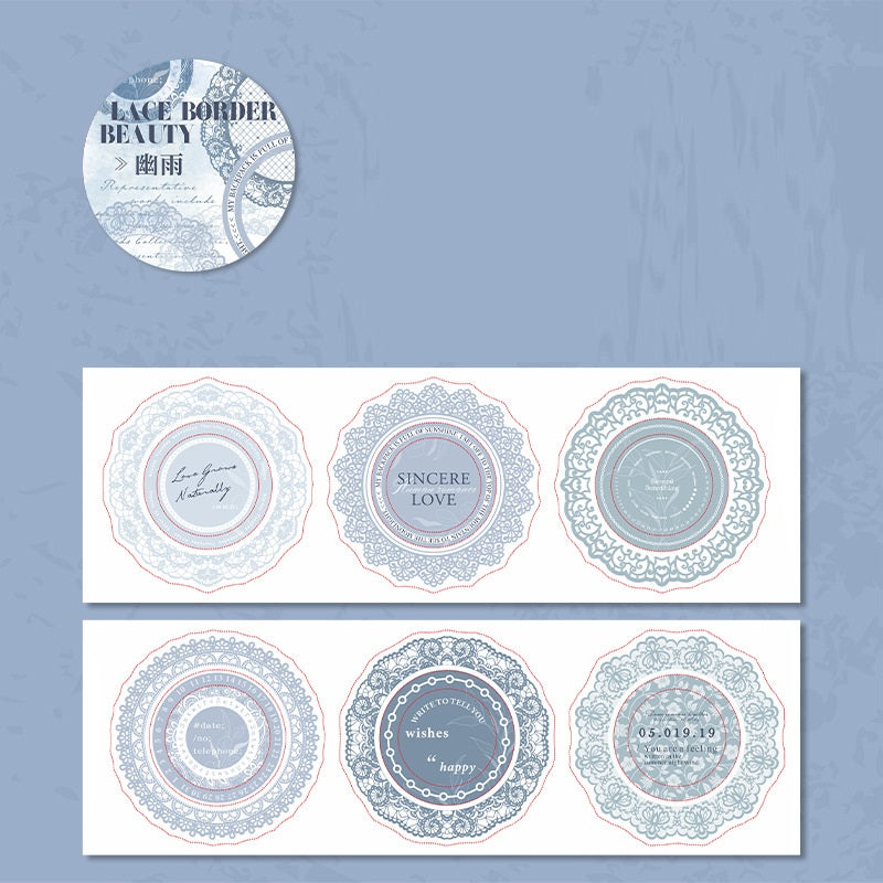 6 Roll Lace Border Washi Tape Set 65mm x 2m