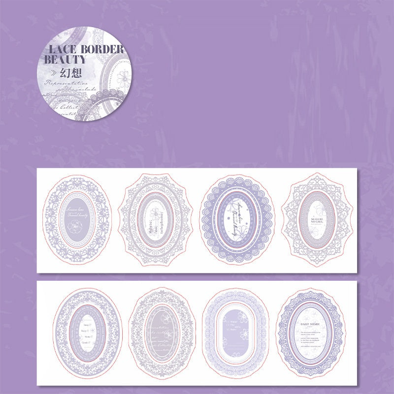 6 Roll Lace Border Washi Tape Set 65mm x 2m