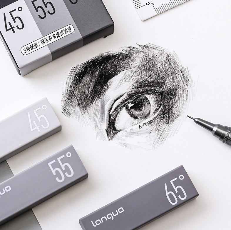 Languo 3 Hardness Drawing Sketching Erasers Set - 9 Pack
