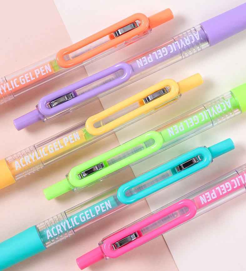 Color Works Retractable Languo 54 Colors Retractable Gel Pens 0.7mm for Coloring Drawing