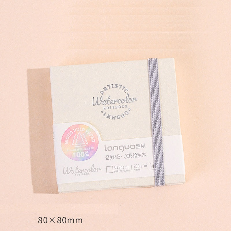 Languo Watercolor Sketchbook Set of 4 — 230gsm Cold Press, Mini Portable Painting Journals (4 Sizes)