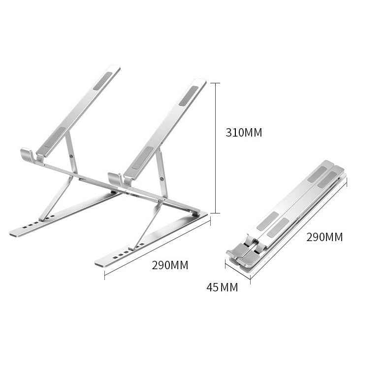 Aluminum Adjustable Portable Foldable Laptop Stand for 10"-17" Laptop Tablet
