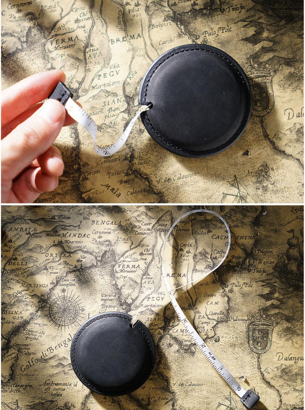Leather Mini Tape Measure,Vintage Sewing & Body Tape