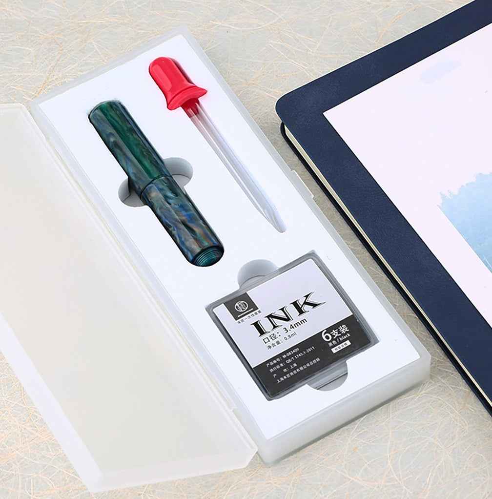 MAJOHN WANCAI Mini Pocket Resin Fountain Pen – 0.5mm Iridium Nib