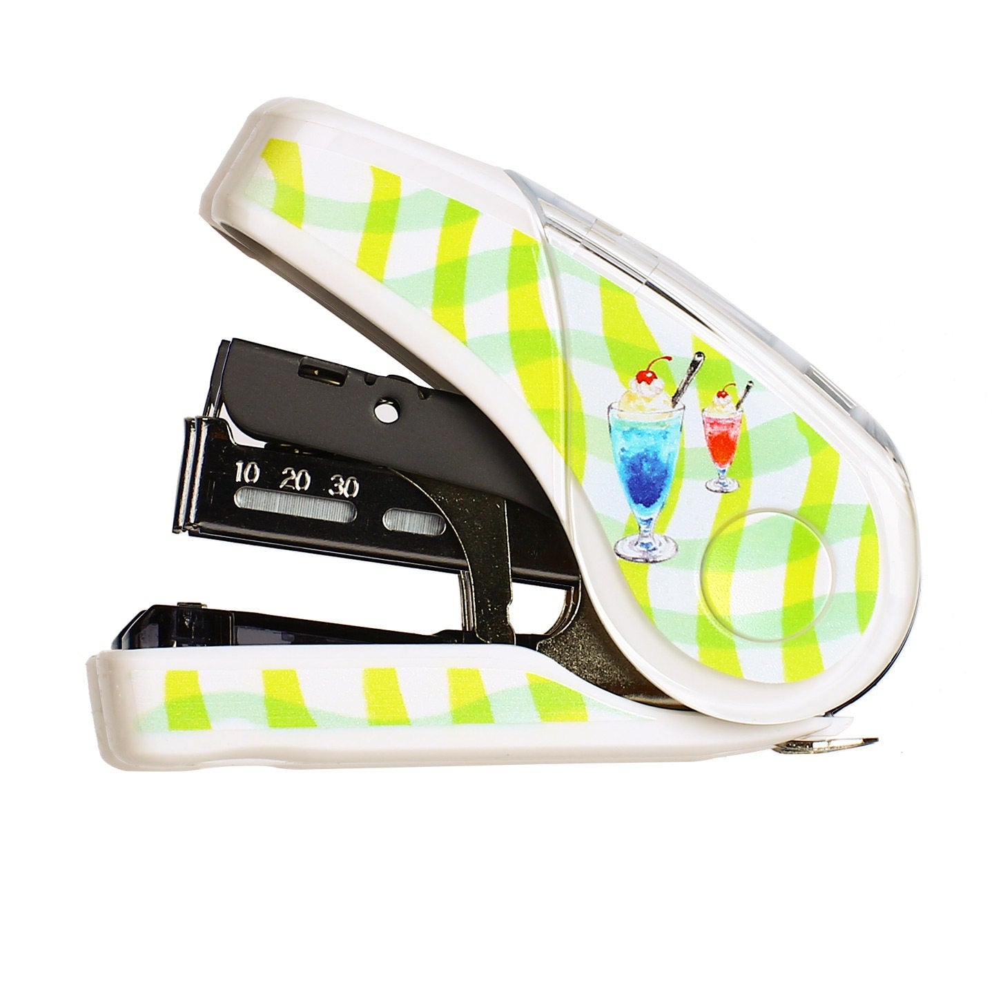 MAX Flat Clinch Mini Stapler HD-10FL3K - Retro Coffee Shop Drinking