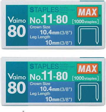 MAX Vaimo 80 No.11-10mm Staples 2 Pack