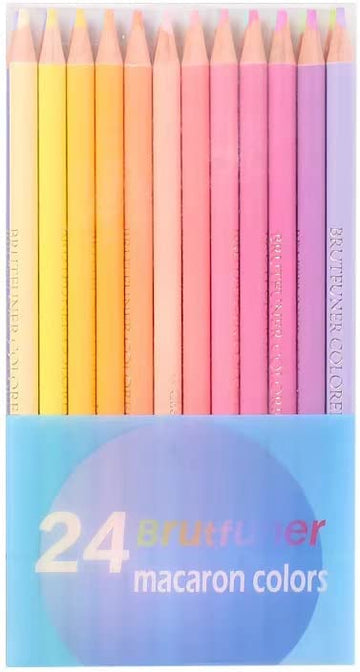 BRUTFUNER 24 Pastel Macaron Color Pencils Set