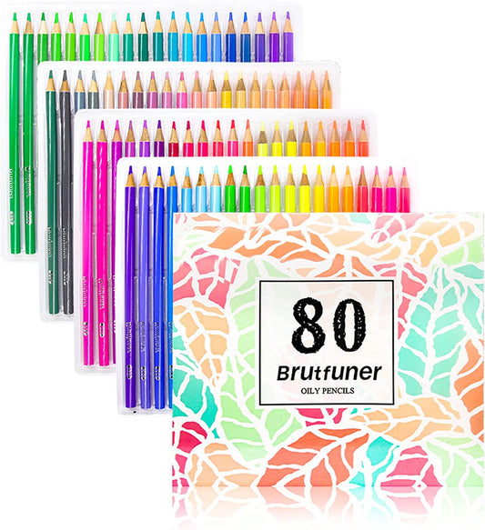 BRUTFUNER Macaron 80 Colored Pencils for Adult Coloring Books