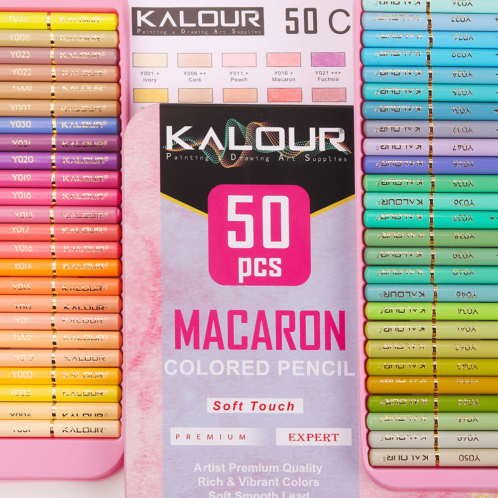 KALOUR 50 Macaron Colored Artist Pencils Set for Adults Kids