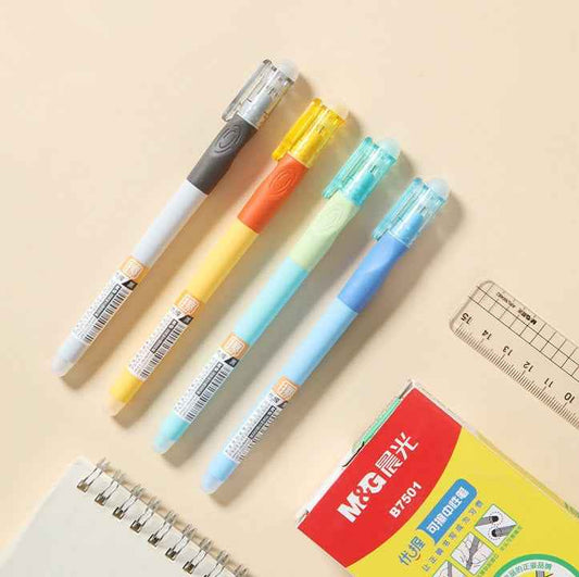 M&G Erasable Gel Pen – 0.5mm Needle – Blue/Black Ink – 12-Pack