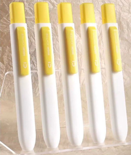 M&G Retractable Highlighter Pens Yellow Fluorescent Markers 8 Pack