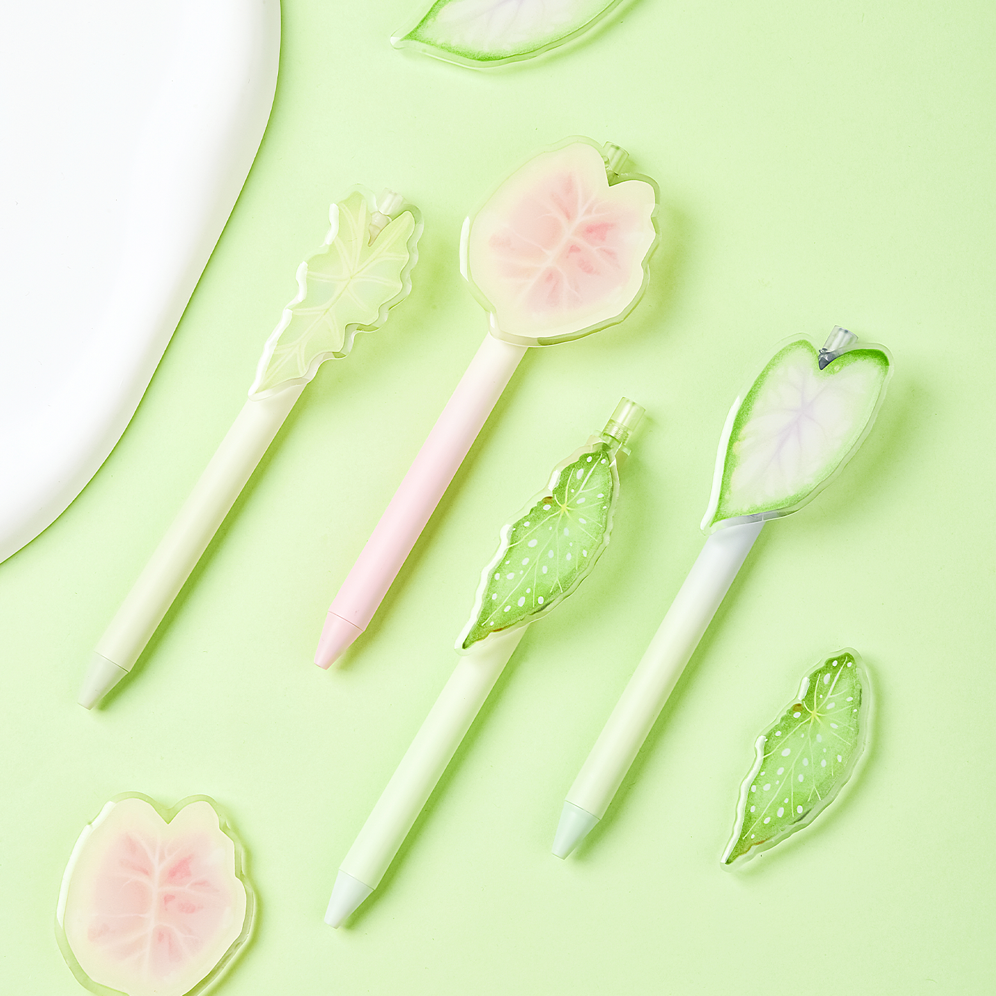 M&G ProfutureLab Botanist Pandan Leaf Click Ballpoint Gel Pen 4 Pack