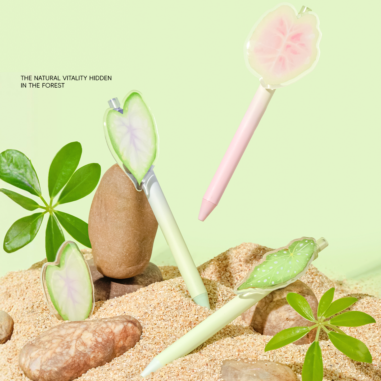 M&G ProfutureLab Botanist Pandan Leaf Click Ballpoint Gel Pen 4 Pack