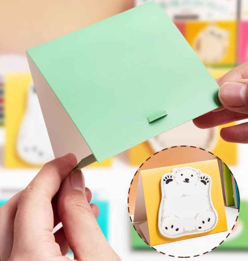 M&G Stand Sticky Notes Animal Shape Memo Pad 30 Sheets, 4-Pack