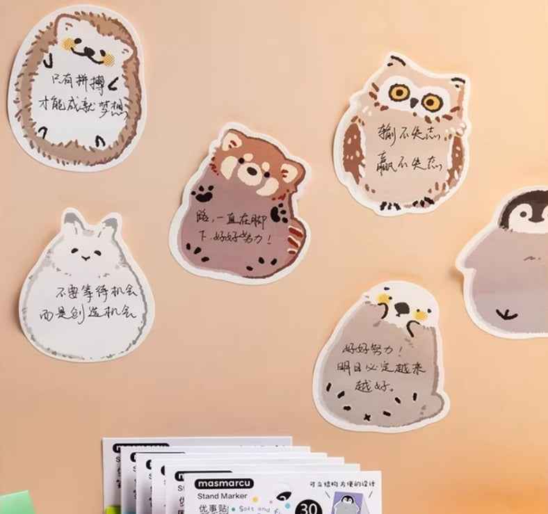 M&G Stand Sticky Notes Animal Shape Memo Pad 30 Sheets, 4-Pack