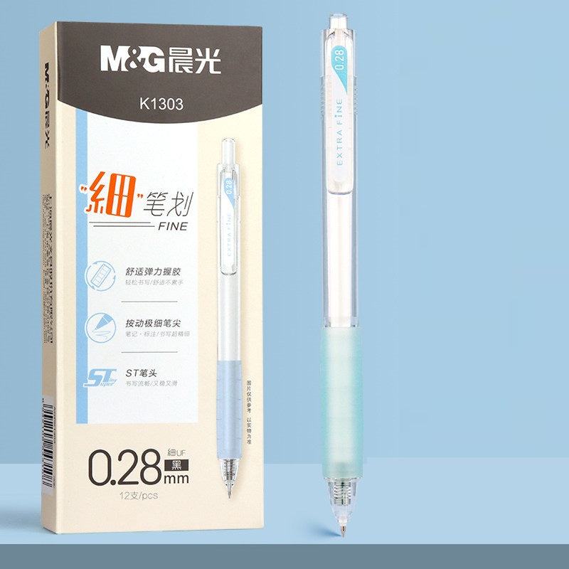 M&G Ultra Fine Point Gel Pens - 0.2mm/0.28mm/0.38mm - 12 Pack 0.28mm