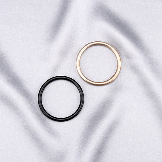 20-45mm Metal Solid Ring Buckle Belt Bag Strap DIY 2 Pack (Gold + Black)