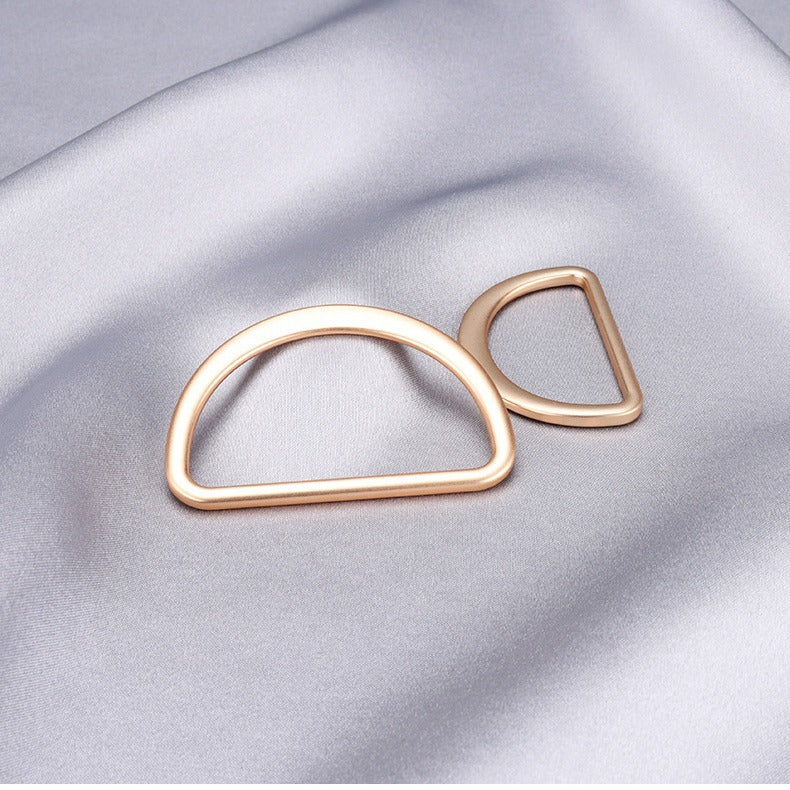 Gold 20–50mm D-ring metal belt bag adjustment buckle pair