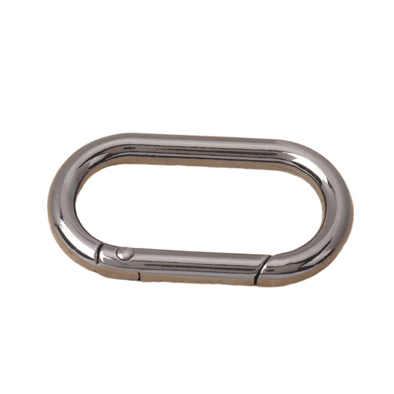 Gunmetal oval hook ring spring buckle, metal oval closure ring