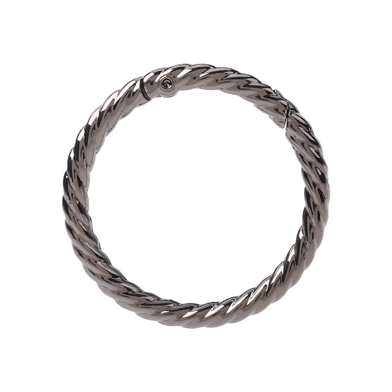 Gunmetal O-spring ring for purse strap, metal connector