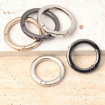 Offene Metall-Ringbuckle mit Federhaken, 16–38 mm, mehrere Farben