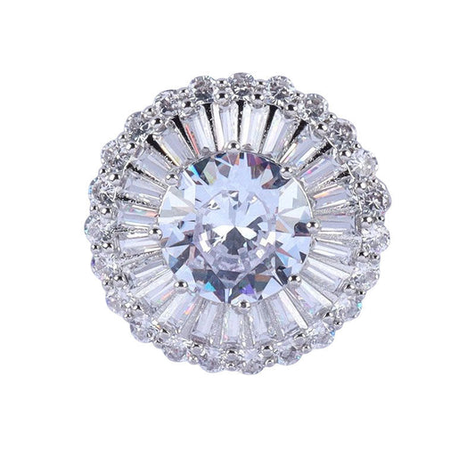 12.5-24mm Premium Zircon Decorative Buttons Metal Shank 4pcs