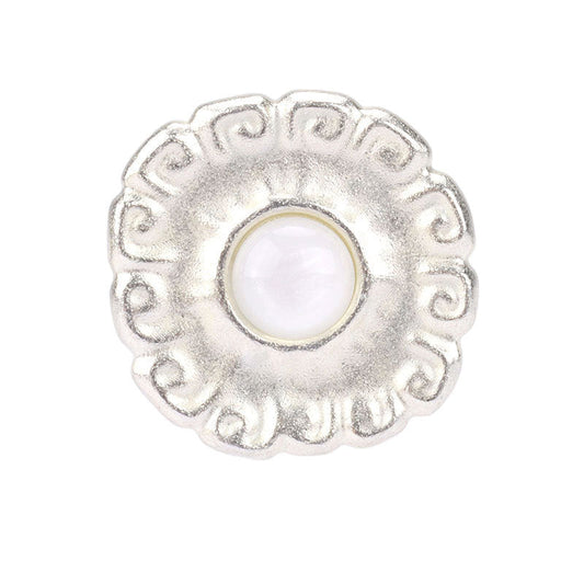 18mm/23mm Matt Silver Metal Pearl Shank Buttons for Women's Tops 12pcs