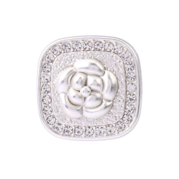 Silver square rhinestone coat buttons with metal shank, floral diamond motif