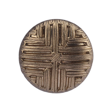 Silberfarbener Metallknopf mit vintage Streifen-Design, rund, Nähknopf