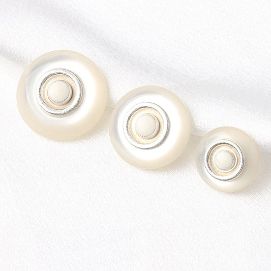 17-25mm Round Metal Pearl Luster Resin Two Tone Buttons for Coats 15 Pack