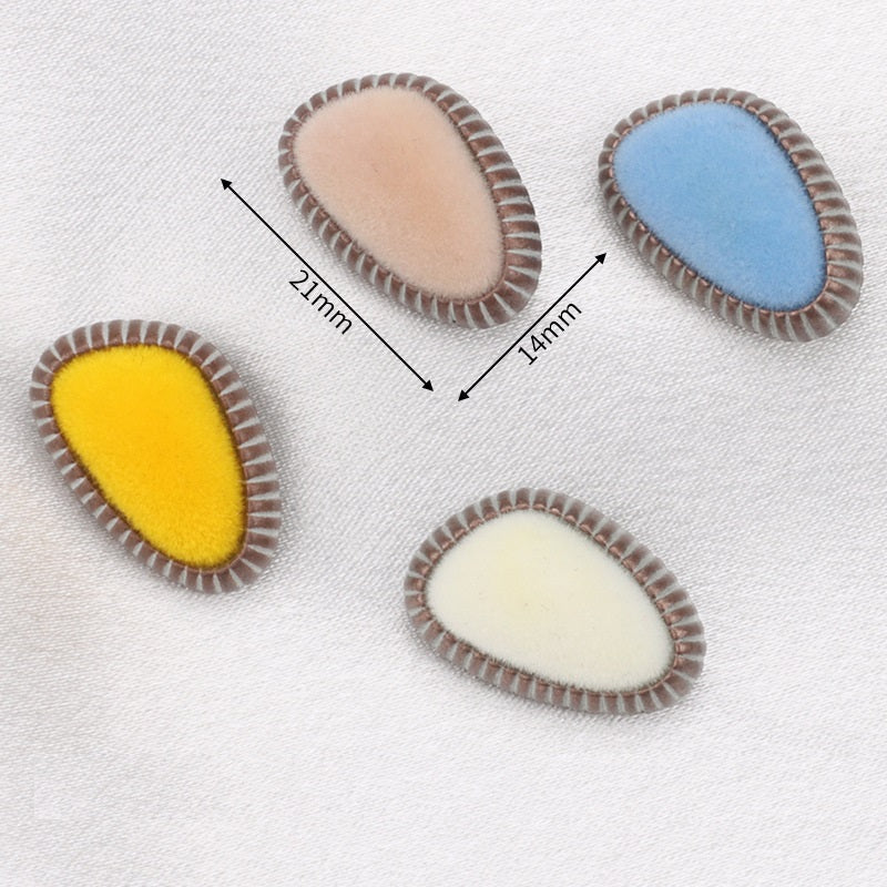 Schaftknöpfe 21mm/14mm: Flock-Ansicht in Blau, Gelb und Creme/Weiß