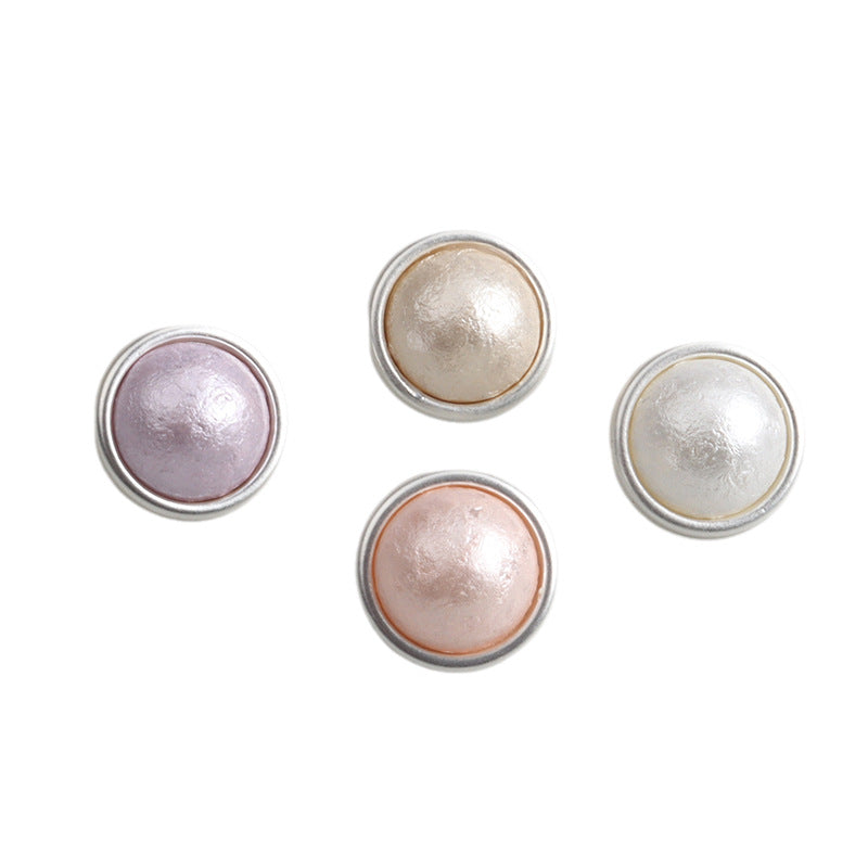 11mm metal pearl mushroom shank buttons, lilac, ivory, rose, peach tones, 4-pack view