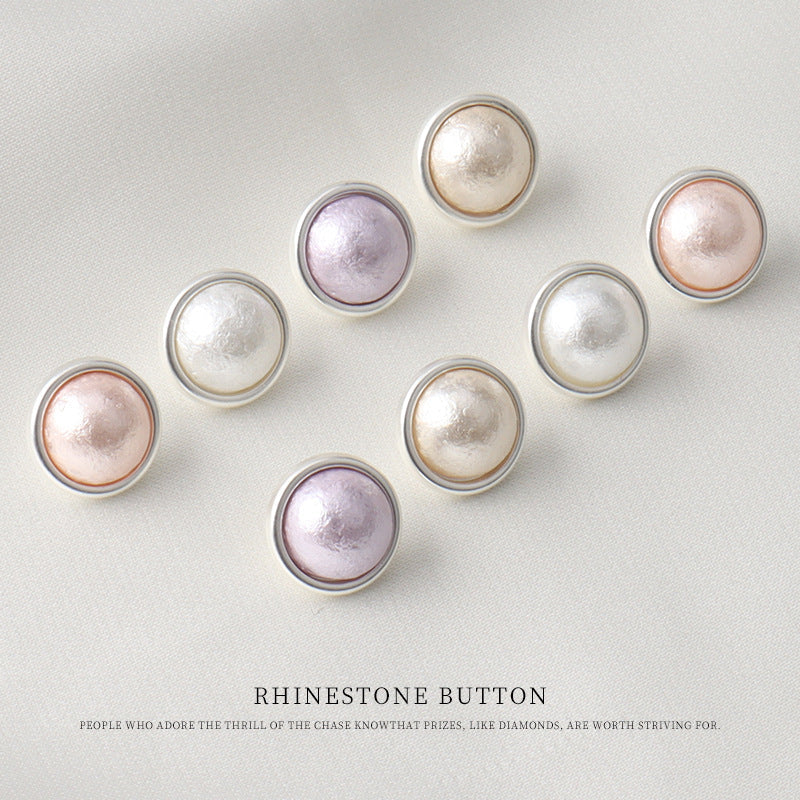 11mm metal pearl mushroom shank buttons, assorted lilac, rose, peach, ivory fronts