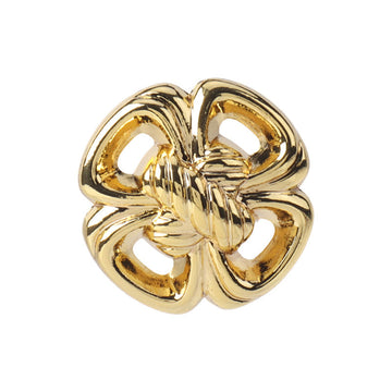 Goldfarbene Metallknöpfe mit vierblättrigem Kleeblatt-Motiv, hohlgeprägt, mit Öse/Schäften