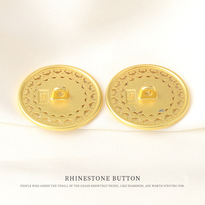 Goldfarbene Knöpfe, Rückansicht mit Befestigungsnippel, Strukturoberfläche, 17/23 mm