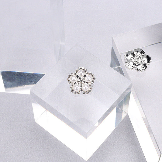 19mm Rhinestone and Pearl Shank Buttons for Women's Coats Dresses 3pcs